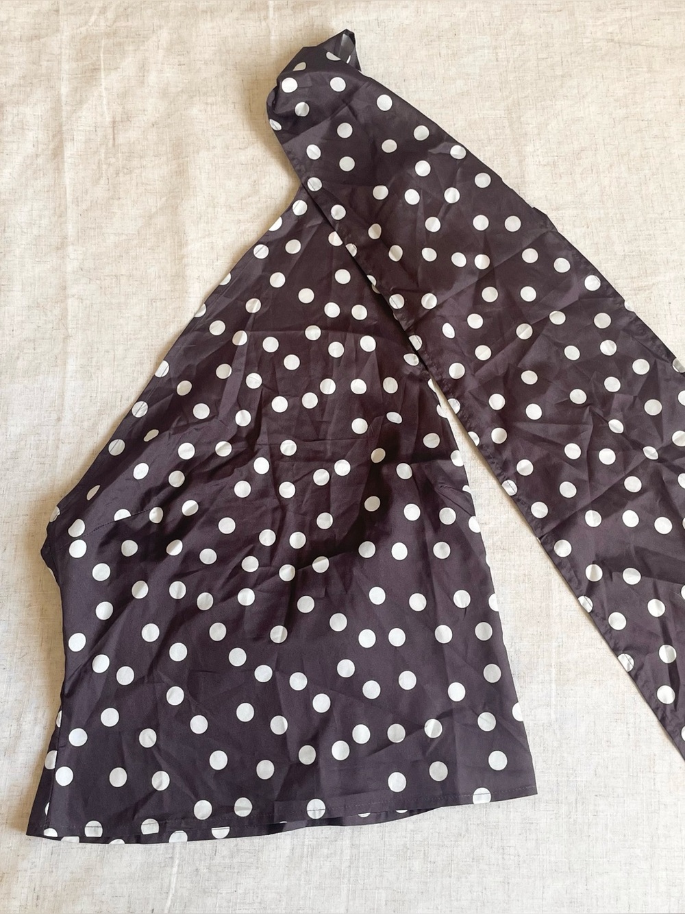 More to come Polka Dot Halter Neck Top Brown White Ruched Y2K small